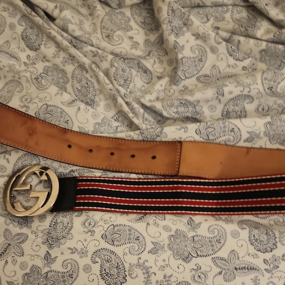 Men's Gucci Black and Red Designer Belt Size Is 80 /34 - Picture 7 of 7